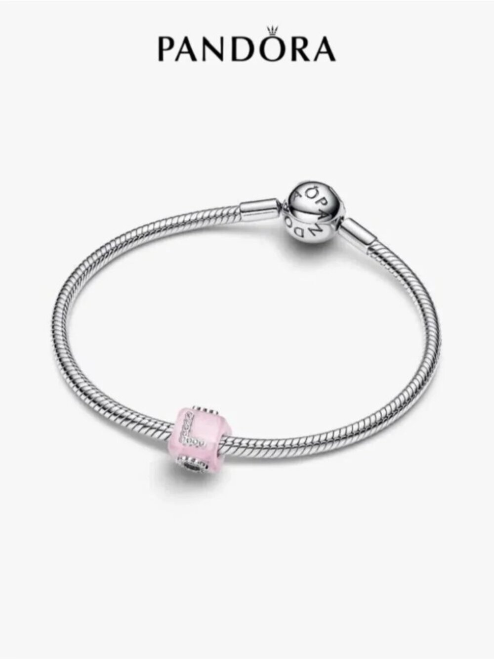 Pandora Pink Murano Glass Love Cube Charm
